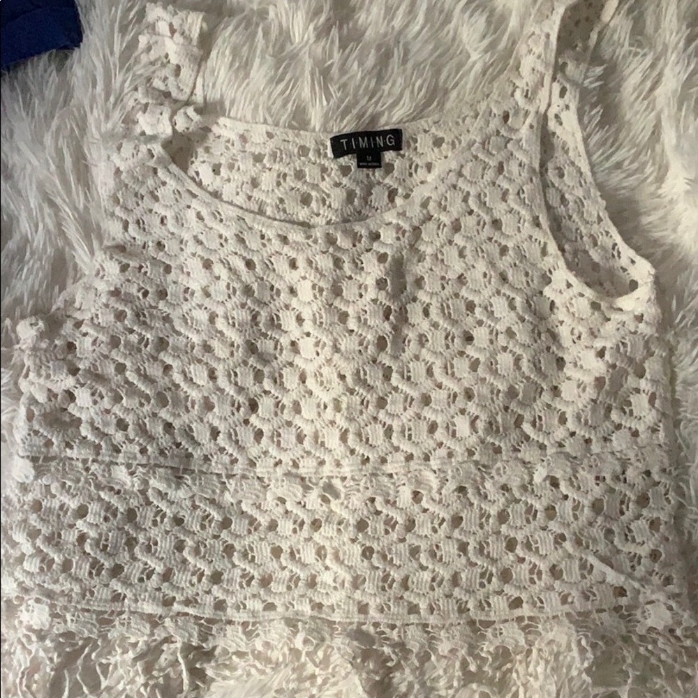 Crochet white tank top!